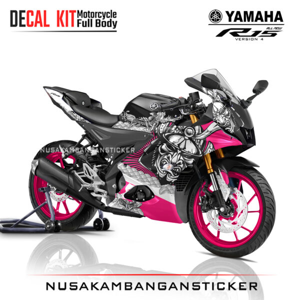 Decal Sticker Yamaha All New R15 V4 Samurai X Japan Strip Pink Stiker Full Body Nusakambangansticker