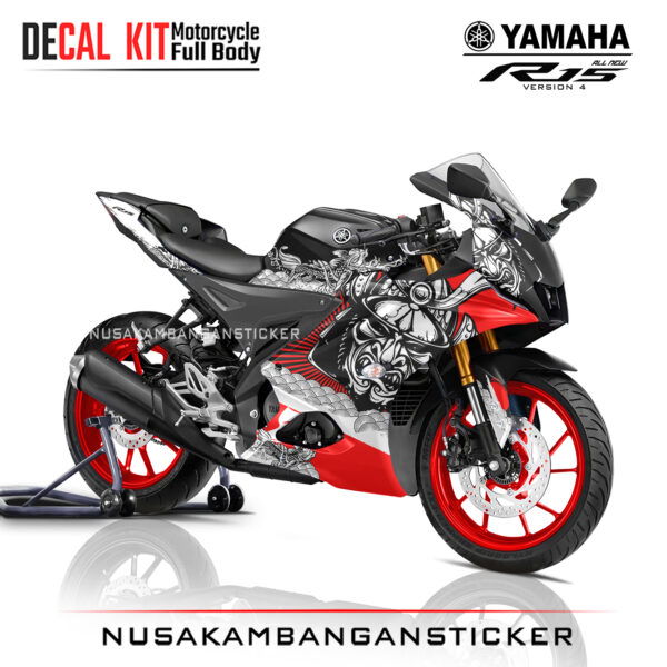 Decal Sticker Yamaha All New R15 V4 Samurai X Japan Strip Red Stiker Full Body Nusakambangansticker
