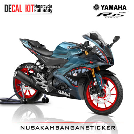 Decal Sticker Yamaha All New R15 V4 Shark Predato 01 Stiker Full Body Nusakambangansticker
