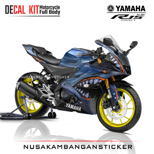 Decal Sticker Yamaha All New R15 V4 Shark Predato 02 Stiker Full Body Nusakambangansticker