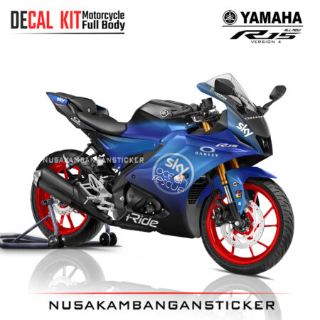 Decal Sticker Yamaha All New R15 V4 Sky Blue Stiker Full Body Nusakambangansticker