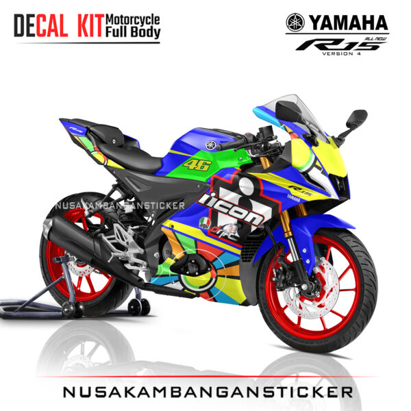 Decal Sticker Yamaha All New R15 V4 Spesial Edition suun & moon Biru Stiker Full Body Nusakambangansticker
