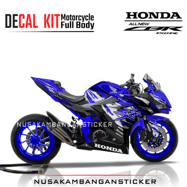 Decal Stiker Honda CBR 150 New 2021 BERCAK BIRU KANJI Sticker Full Body Nusakambangansticker