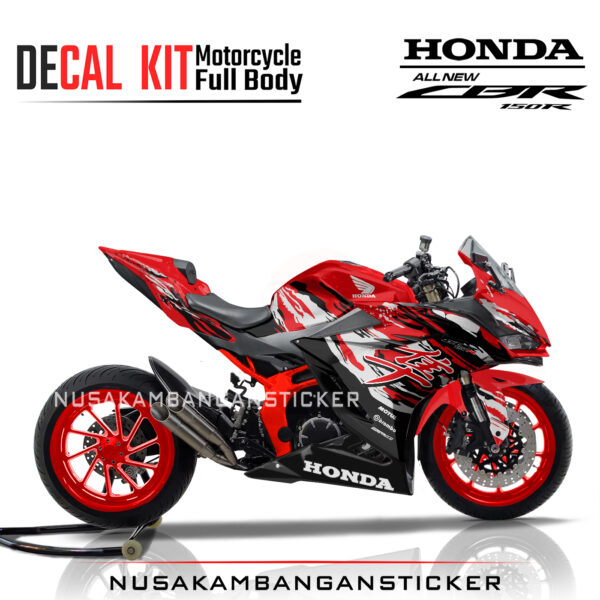 Decal Stiker Honda CBR 150 New 2021 BERCAK MERAH KANJI Sticker Full Body Nusakambangansticker