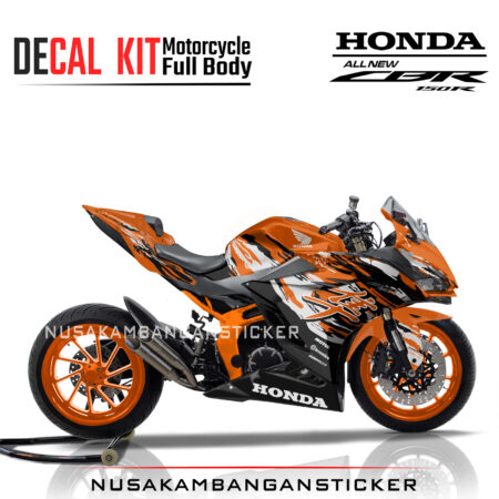 Decal Stiker Honda CBR 150 New 2021 BERCAK ORANGE KANJI Sticker Full Body Nusakambangansticker