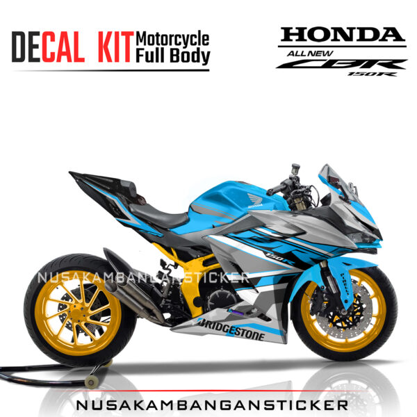 Decal Stiker Honda CBR 150 New 2021 GRAFIS ABU BIRU TOSCA Sticker Full Body Nusakambangansticker