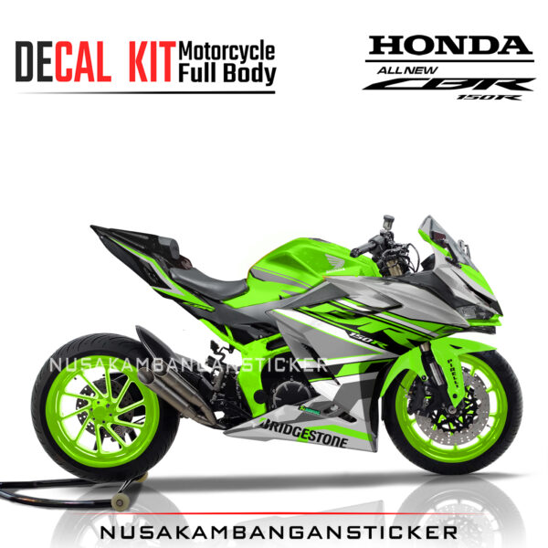 Decal Stiker Honda CBR 150 New 2021 GRAFIS ABU HIJAU Sticker Full Body Nusakambangansticker