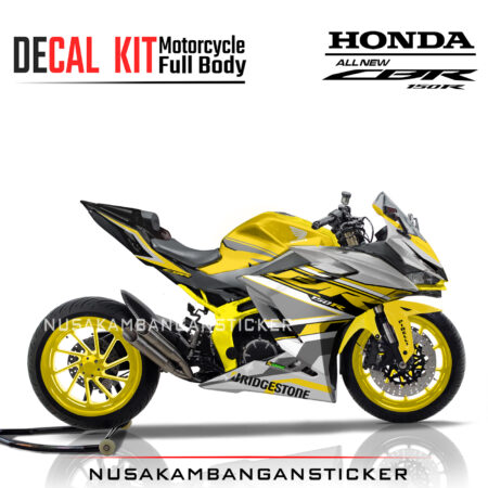Decal Stiker Honda CBR 150 New 2021 GRAFIS ABU KUNING Sticker Full Body Nusakambangansticker