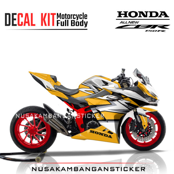 Decal Stiker Honda CBR 150 New 2021 GRAFIS KIT ORANGE Sticker Full Body Nusakambangansticker