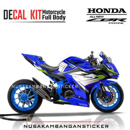 Decal Stiker Honda CBR 150 New 2021 GRAFIS RACING BIRU Sticker Full Body Nusakambangansticker