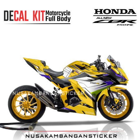 Decal Stiker Honda CBR 150 New 2021 GRAFIS RACING KUNING Sticker Full Body Nusakambangansticker