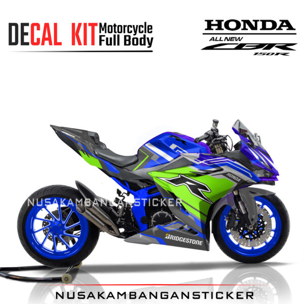 Decal Stiker Honda CBR 150 New 2021 GTR BIRU HIJAU Sticker Full Body Nusakambangansticker