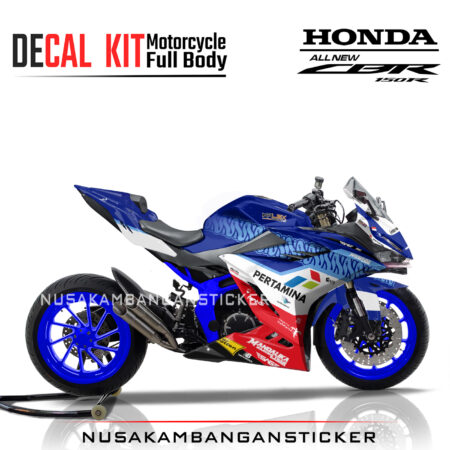Decal Stiker Honda CBR 150 New 2021 MANDALIKA RACING TEAM BIRU Sticker Full Body Nusakambangansticker