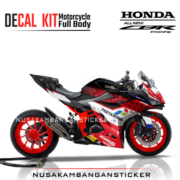 Decal Stiker Honda CBR 150 New 2021 MANDALIKA RACING TEAM HITAM Sticker Full Body Nusakambangansticker