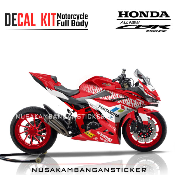Decal Stiker Honda CBR 150 New 2021 MANDALIKA RACING TEAM MERAH Sticker Full Body Nusakambangansticker