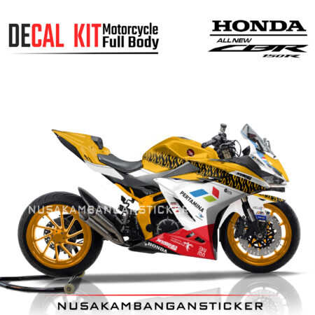 Decal Stiker Honda CBR 150 New 2021 MANDALIKA SAG YELLOW Sticker Full Body Nusakambangansticker