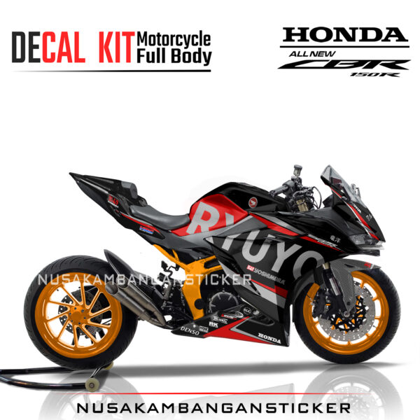 Decal Stiker Honda CBR 150 New 2021 RYUYO HITAM Sticker Full Body Nusakambangansticker