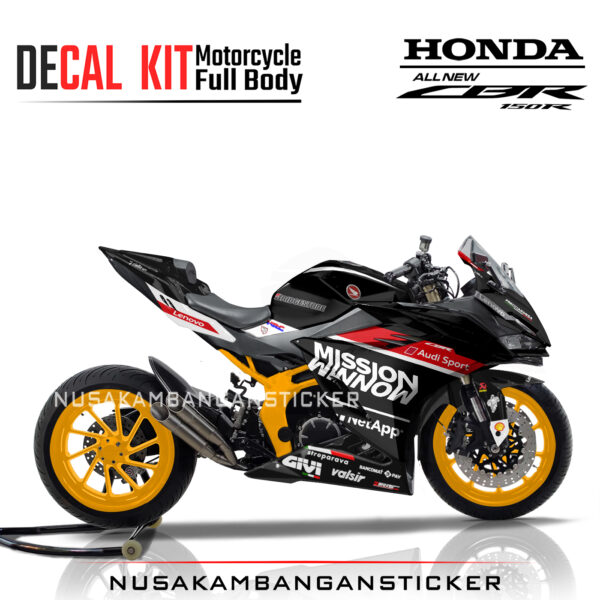 Decal Stiker Honda CBR 150 New 2021MISSION WINNOW HITAM Sticker Full Body Nusakambangansticker