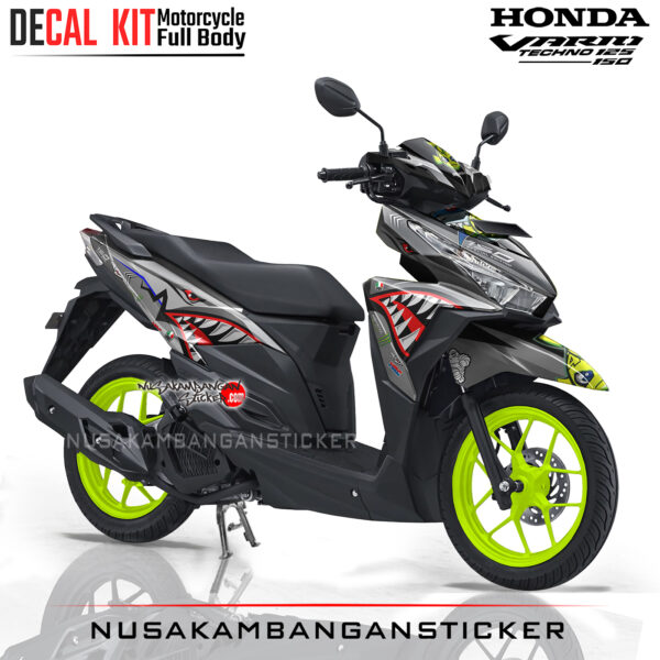 Decal Stiker Honda Vario 125-150 Click Shark Abu-Abu Sticker Full Body Nusakambangansticker