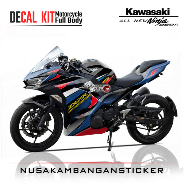Decal Stiker Kawasaki All New Ninja 250 Fi Black Graphickit Dark Blue Sticker Full Body Nusakambangan Sticker