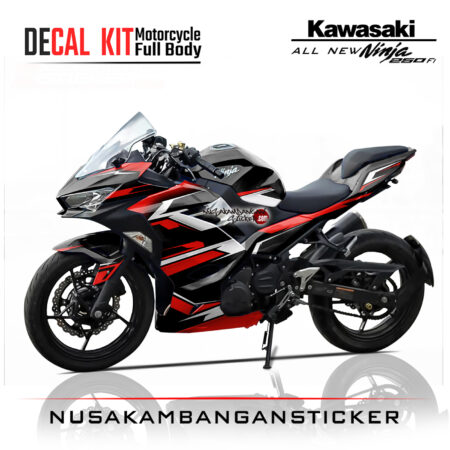 Decal Stiker Kawasaki All New Ninja 250 Fi Black Red Graphickit Sticker Full Body Nusakambangan Sticker