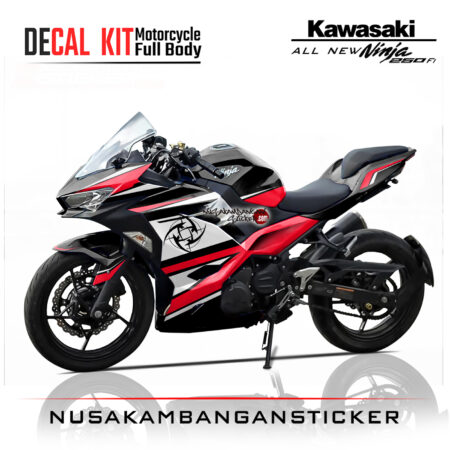 Decal Stiker Kawasaki All New Ninja 250 Fi Black Red Sticker Full Body Nusakambangan Sticker