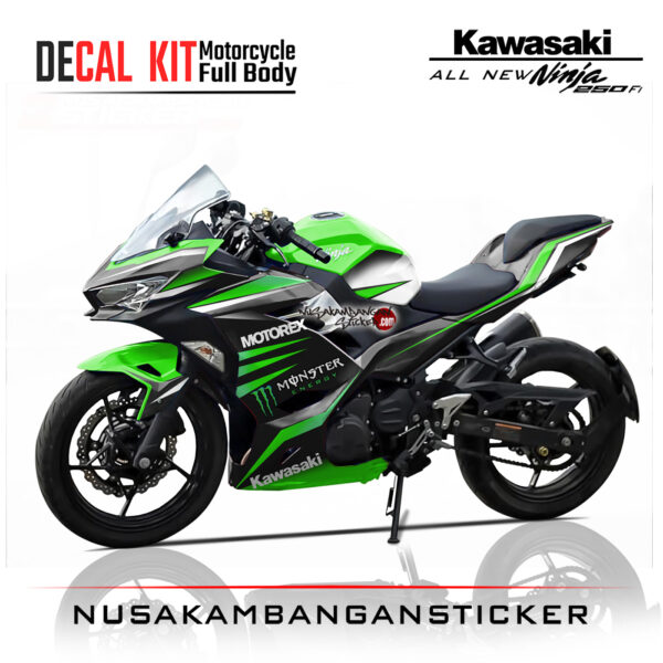 Decal Stiker Kawasaki All New Ninja 250 Fi Grafis Hijau Monster Sticker Full Body Nusakambangan Sticker