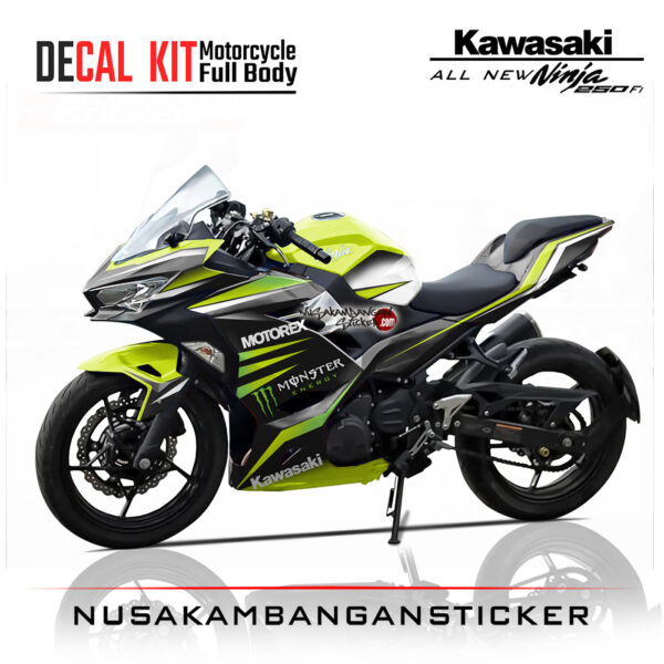 Decal Stiker Kawasaki All New Ninja 250 Fi Grafis Hijau Stabilo Monster Sticker Full Body Nusakambangan Sticker