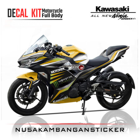 Decal Stiker Kawasaki All New Ninja 250 Fi Grafis Kuning Monster Sticker Full Body Nusakambangan Sticker