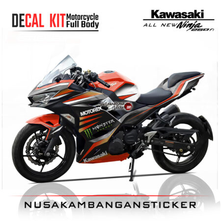 Decal Stiker Kawasaki All New Ninja 250 Fi Grafis Merah Monster Sticker Full Body Nusakambangan Sticker