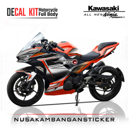 Decal Stiker Kawasaki All New Ninja 250 Fi Grafis Oren Sticker Full Body Nusakambangan Sticker
