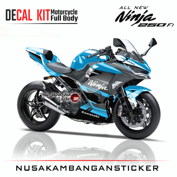 Decal Stiker Kawasaki All New Ninja 250 Fi Hitam Biru 02 Sticker Full Body Nusakambangan Sticker