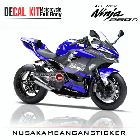 Decal Stiker Kawasaki All New Ninja 250 Fi Hitam Biru Sticker Full Body Nusakambangan Sticker