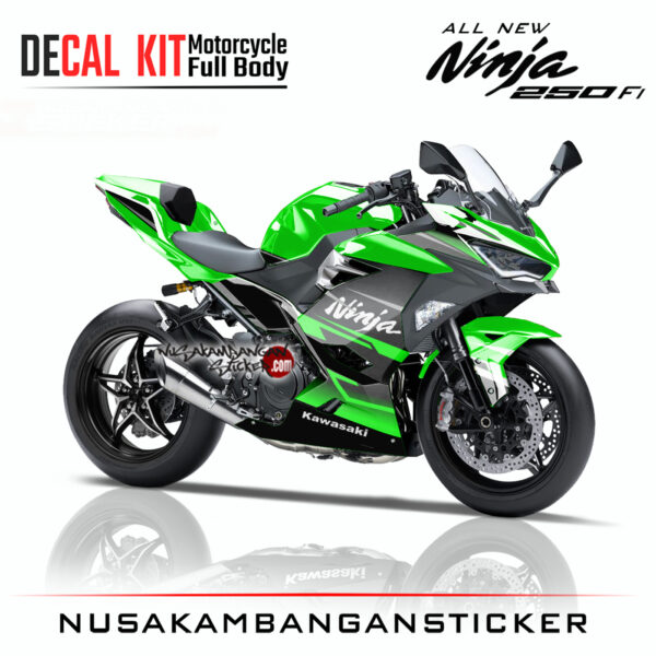 Decal Stiker Kawasaki All New Ninja 250 Fi Hitam Hijau Sticker Full Body Nusakambangan Sticker