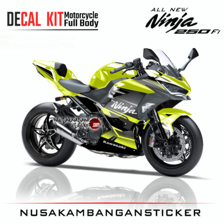 Decal Stiker Kawasaki All New Ninja 250 Fi Hitam Kuning Sticker Full Body Nusakambangan Sticker