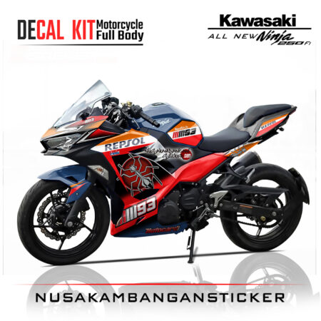 Decal Stiker Kawasaki All New Ninja 250 Fi Livery MM93 Dongker Blue Sticker Full Body Nusakambangan Sticker