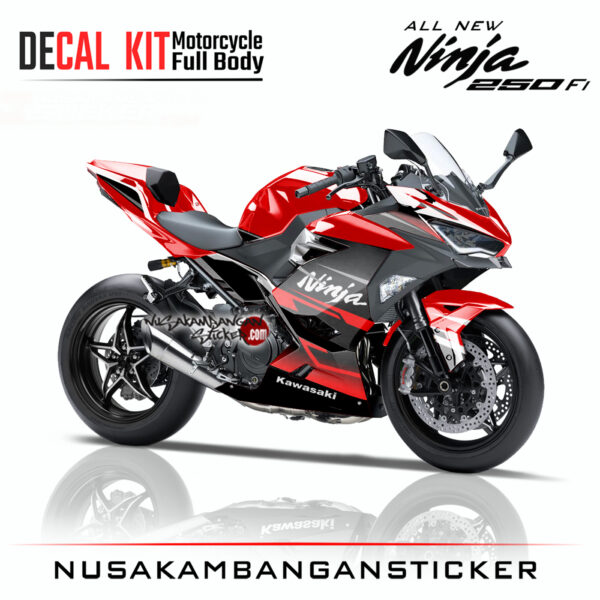 Decal Stiker Kawasaki All New Ninja 250 Fi Merah Hitam Sticker Full Body Nusakambangan Sticker