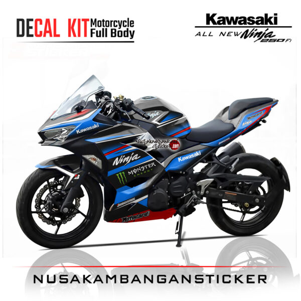 Decal Stiker Kawasaki All New Ninja 250 Fi Monster Biru Muda Sticker Full Body Nusakambangan Sticker
