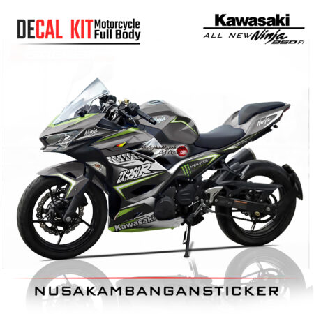 Decal Stiker Kawasaki All New Ninja 250 Fi Monster Grey Sticker Full Body Nusakambangan Sticker