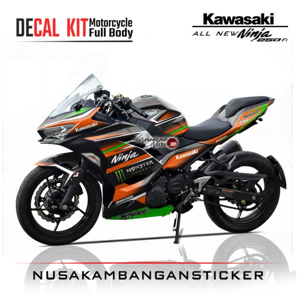 Decal Stiker Kawasaki All New Ninja 250 Fi Monster Oren Sticker Full Body Nusakambangan Sticker