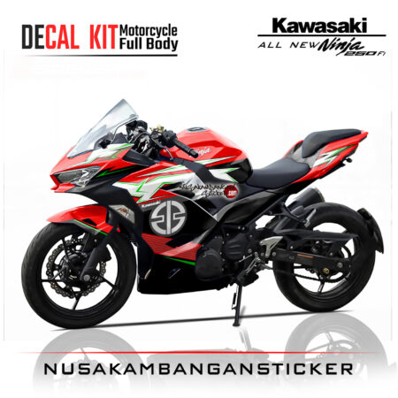 Decal Stiker Kawasaki All New Ninja 250 Fi Red Craft Graphickit Sticker Full Body Nusakambangan Sticker