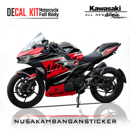 Decal Stiker Kawasaki All New Ninja 250 Fi Red Racing Sticker Full Body Nusakambangan Sticker