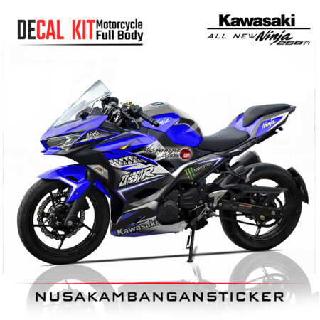 Decal Stiker Kawasaki All New Ninja 250 Fi Shark Biru Sticker Full Body Nusakambangan Sticker
