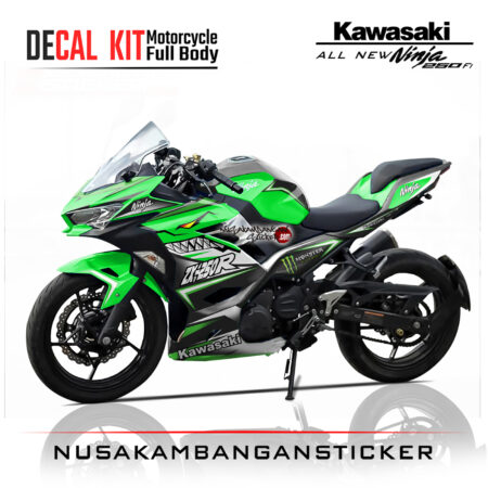 Decal Stiker Kawasaki All New Ninja 250 Fi Shark Hijau Sticker Full Body Nusakambangan Sticker