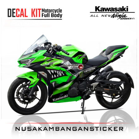 Decal Stiker Kawasaki All New Ninja 250 Fi Shark Predator Hijau Sticker Full Body Nusakambangan Sticker