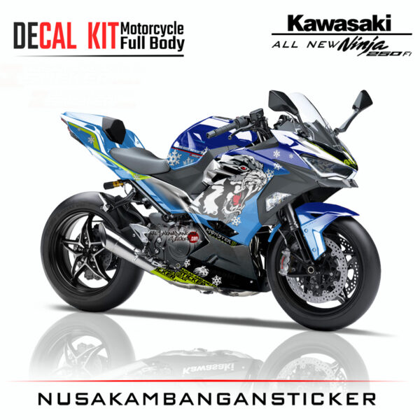 Decal Stiker Kawasaki All New Ninja 250 Fi Wolf Winter Tes Biru Sticker Full Body Nusakambangan Sticker
