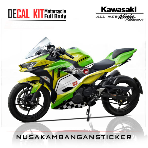 Decal Stiker Kawasaki All New Ninja 250 Green Yelow Racing Sticker Full Body Nusakambangan Sticker