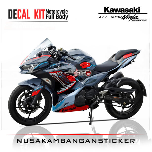 Decal Stiker Kawasaki All New Ninja 250 Grey Zunge Sticker Full Body Nusakambangan Sticker