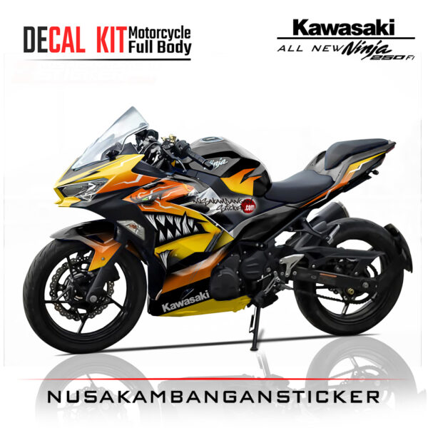 Decal Stiker Kawasaki All New Ninja 250 Shark Kuning Sticker Full Body Nusakambangan Sticker
