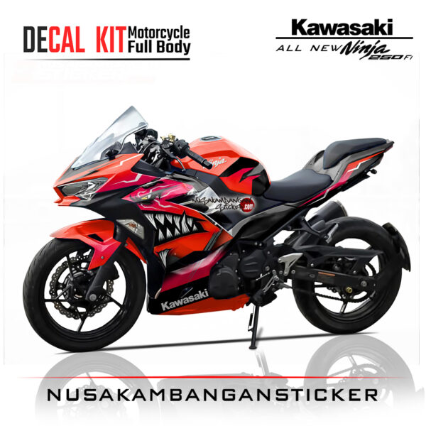Decal Stiker Kawasaki All New Ninja 250 Shark Oren Sticker Full Body Nusakambangan Sticker